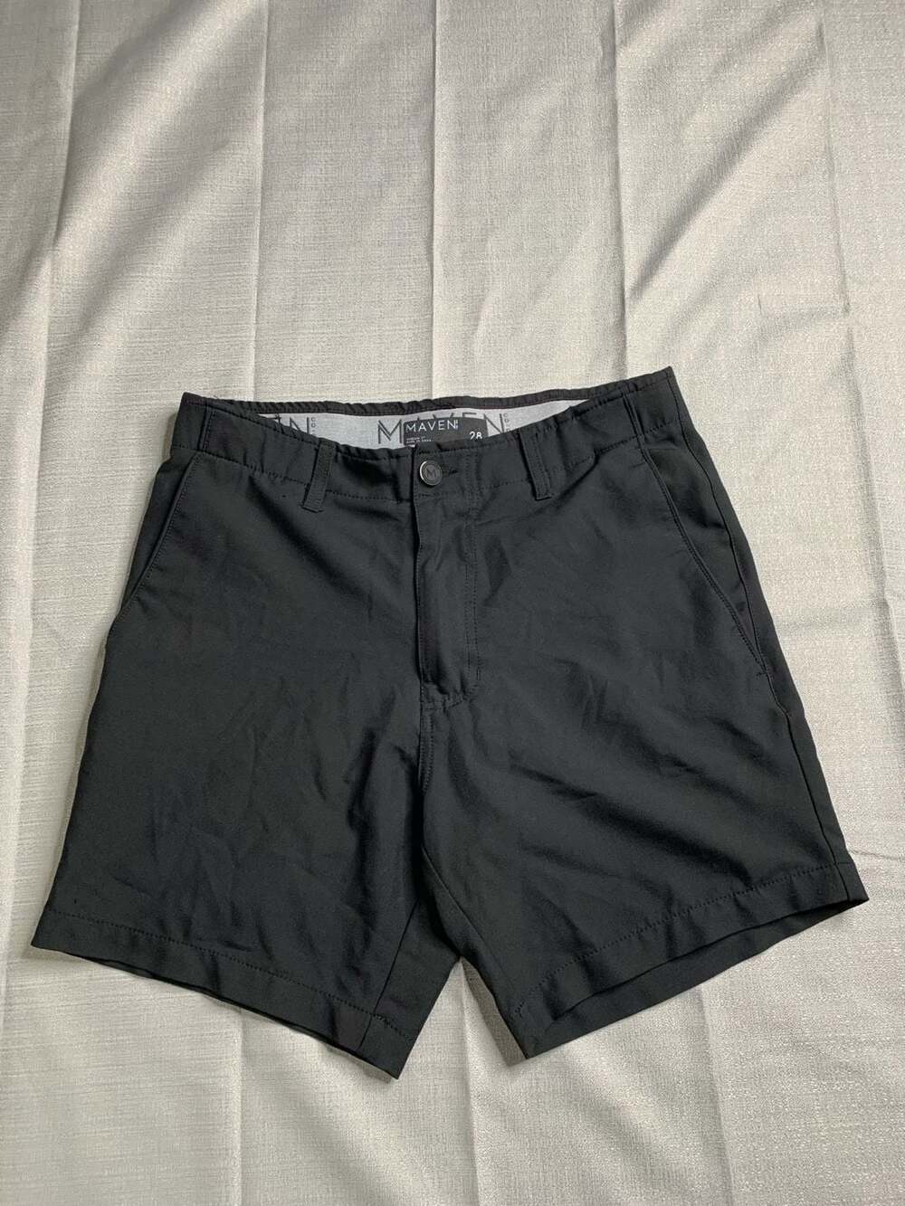 Maven Golf Performance Tech Chino Shorts Inseam 7" Black Size 28